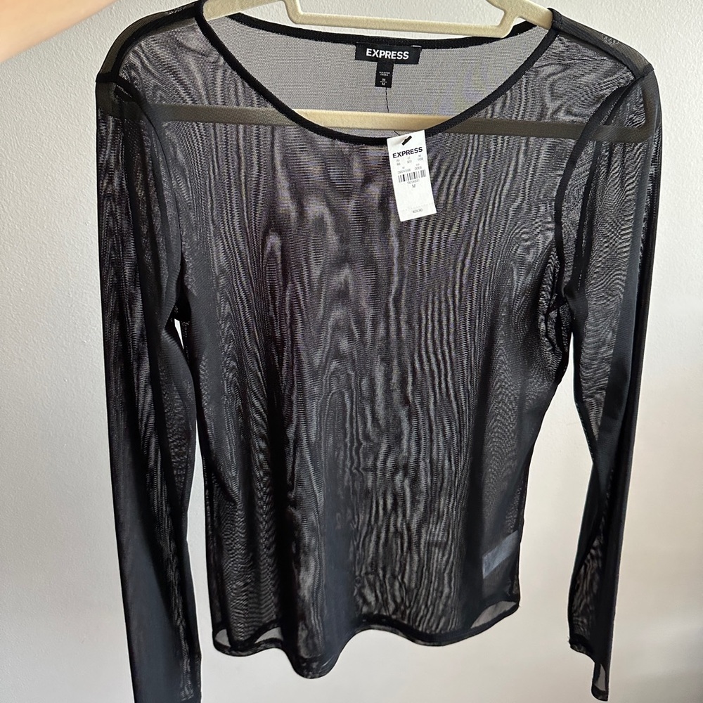 Black mesh top